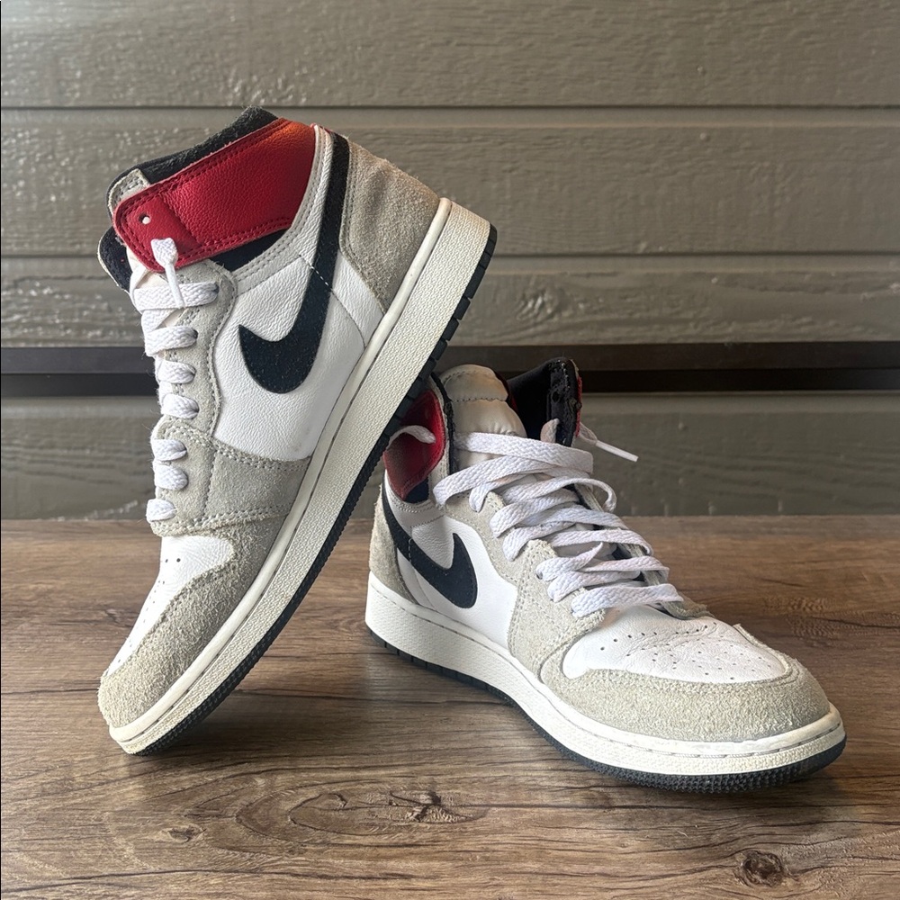 Jordan High-Top Sneakers Women’s/ Young White, Black & Red Accents